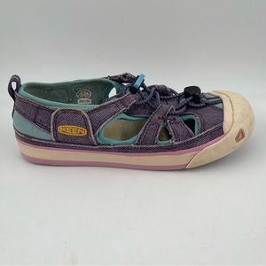 Keen Kids Newport H2 Purple Distressed Canvas Outdoor Hiking Water Shoes-Size 3Y